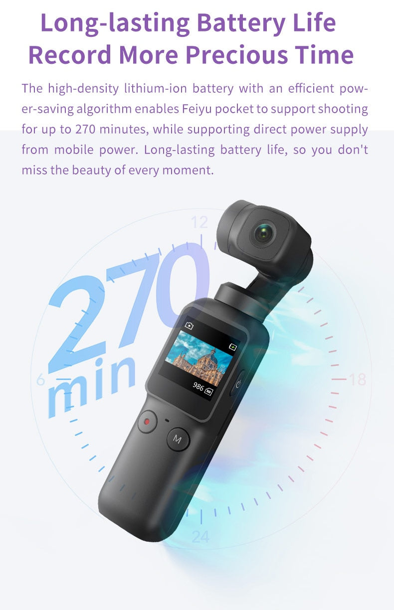 Feiyutech Wifi 3-axis Gimbal Wide Angle Pocket 4K Camera