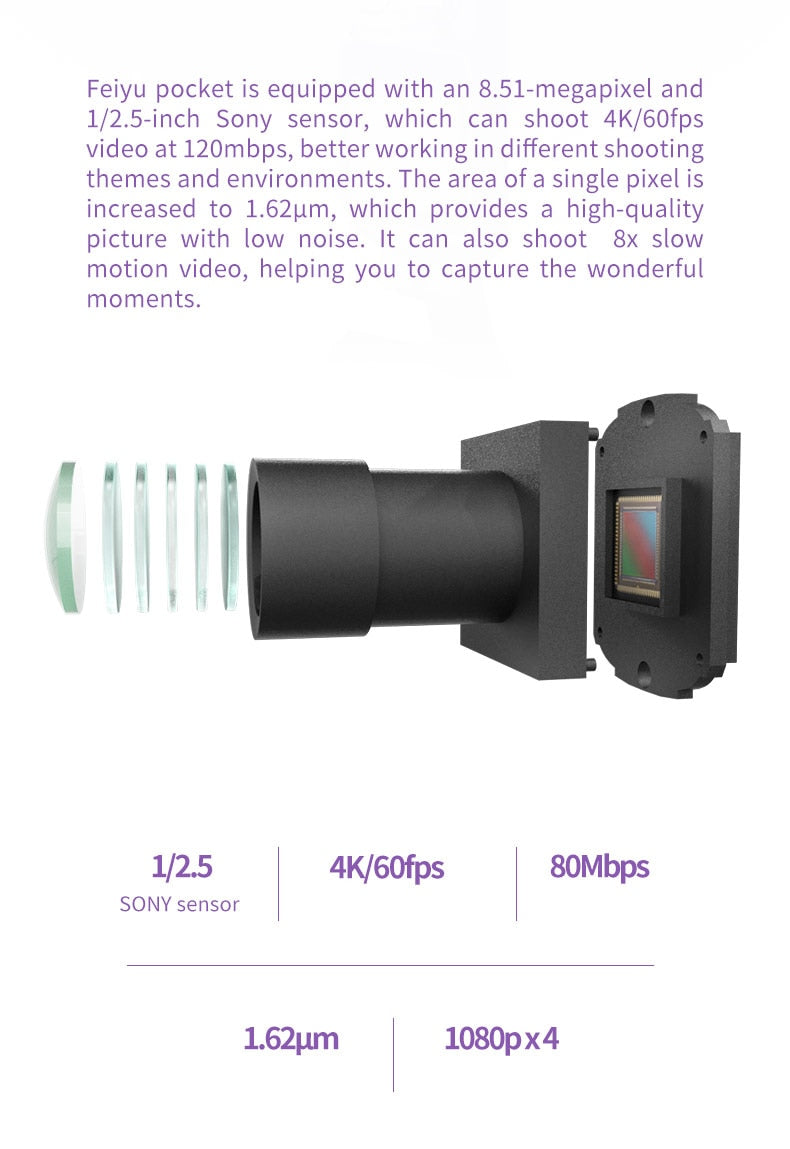 Feiyutech Wifi 3-axis Gimbal Wide Angle Pocket 4K Camera