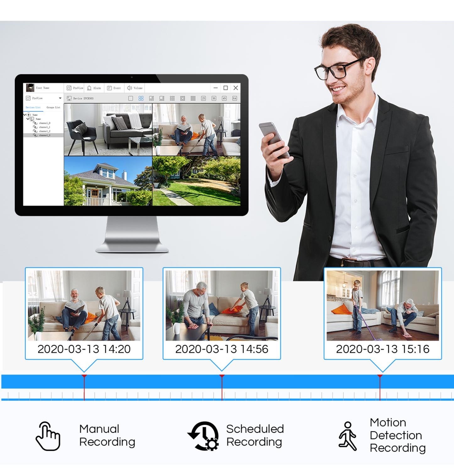 ZOSI 1080P 8 CH DVR 2MP CCTV Video Recorder Hybrid Cam Security System