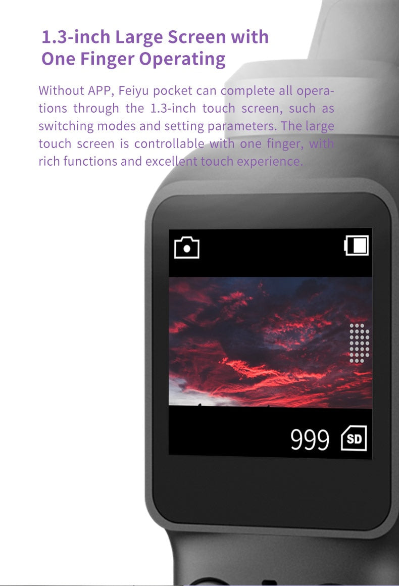 Feiyutech Wifi 3-axis Gimbal Wide Angle Pocket 4K Camera