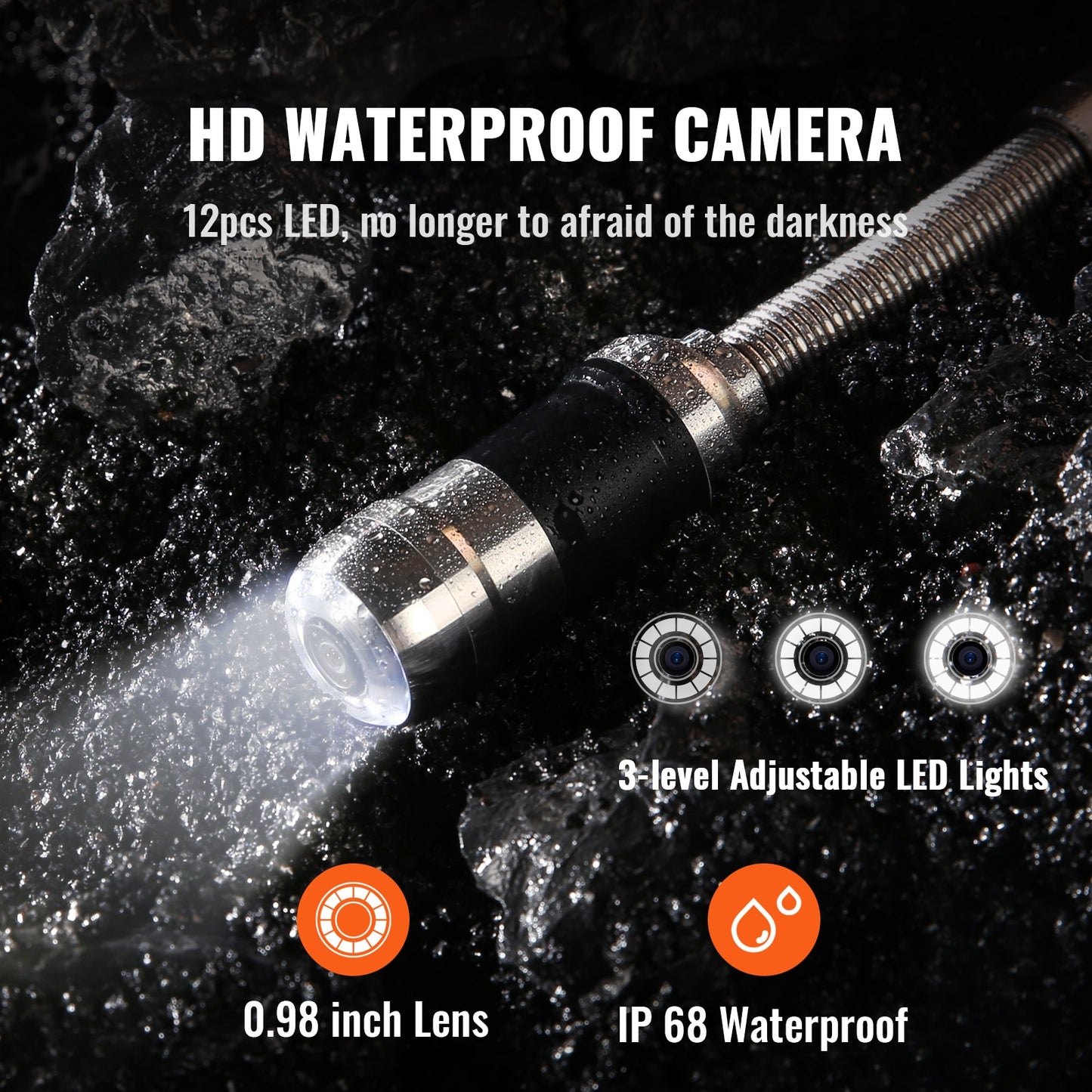 VEVOR Waterproof Pipeline Inspection Camera