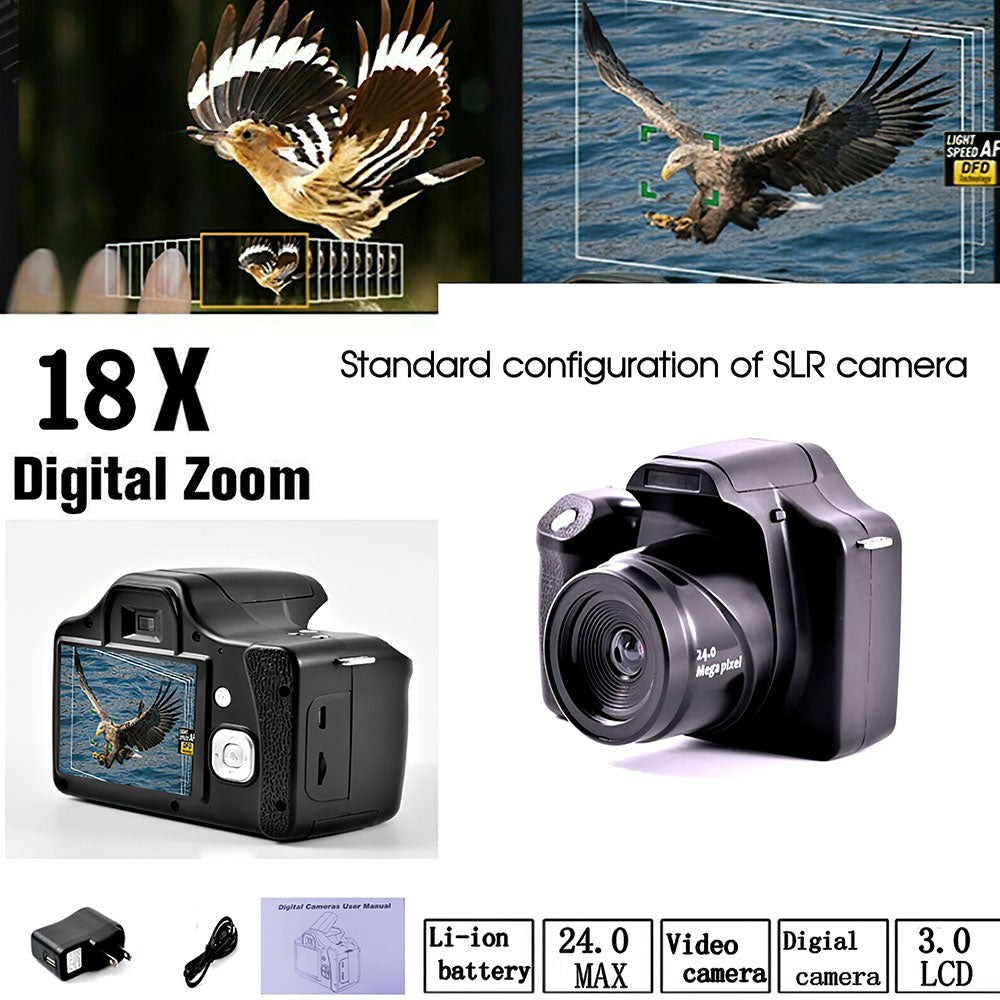 DSLR Camera Full HD 18X Telephoto Digital Camcorder