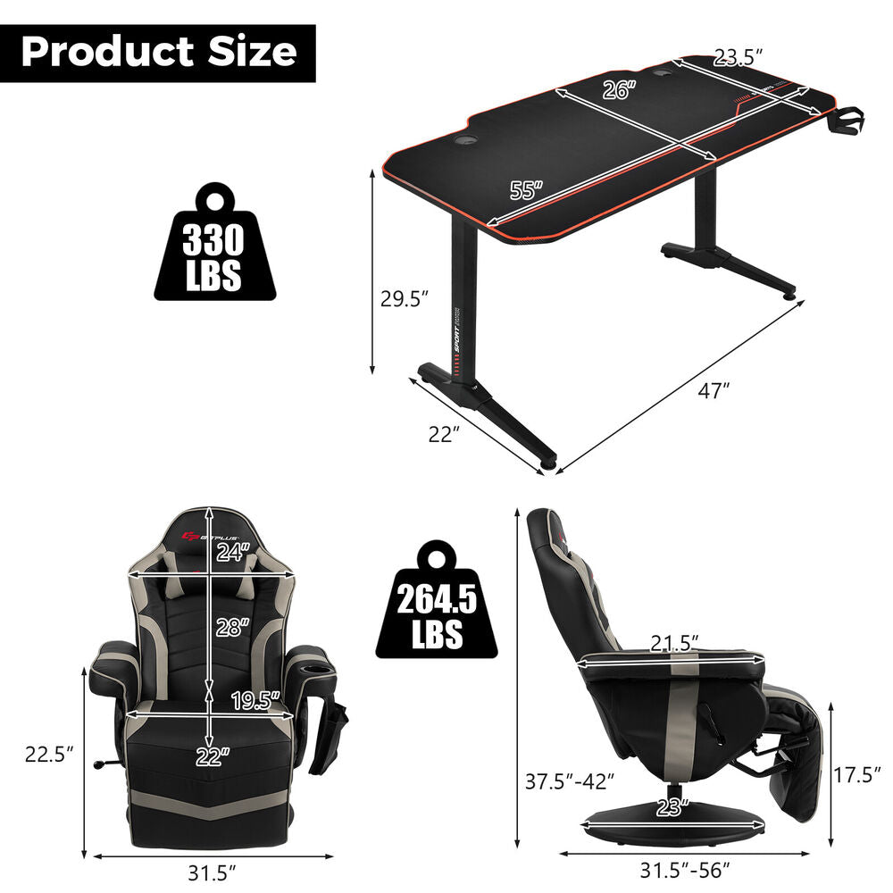 Costway Gaming Desk and Chair Set
