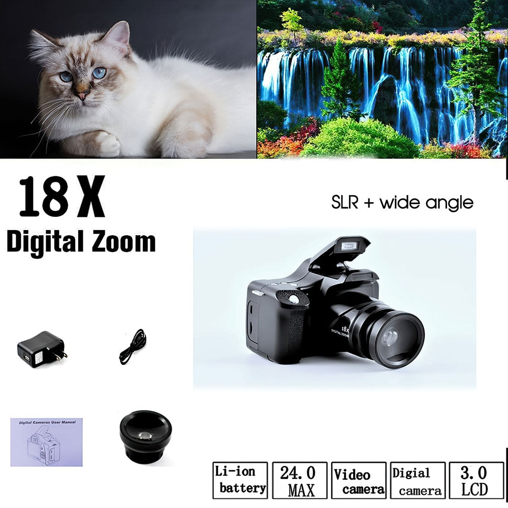 DSLR Camera Full HD 18X Telephoto Digital Camcorder