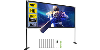 VEVOR 80 90 100 135 150 180 Inch Portable Outdoor Projector Screen W/ Stand and Storage Bag P