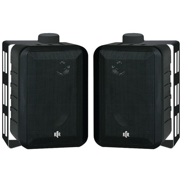 BIC America RTRV44-2 RtR Series RTRV44-2 4-In. Indoor/Outdoor Weather-Resistant Speakers, 100 Watts (Black)