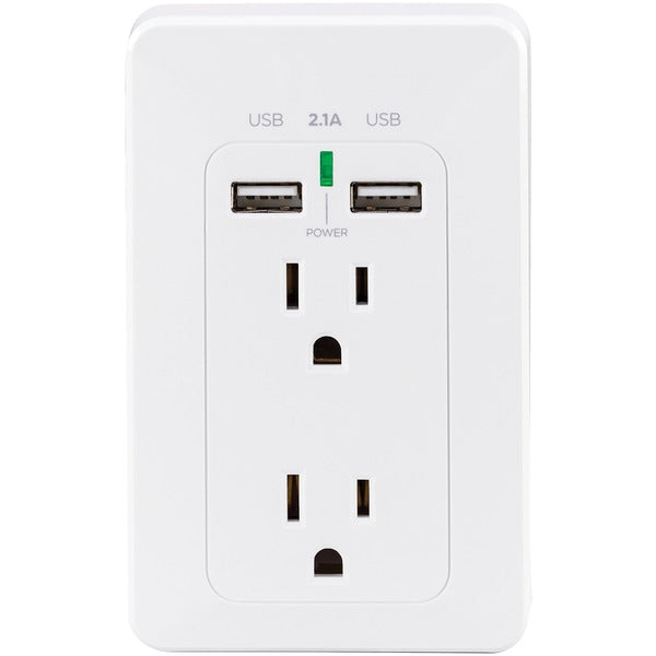 CyberPower ONA18HO007 ONN 2-Outlet Wall-Mount USB Charger