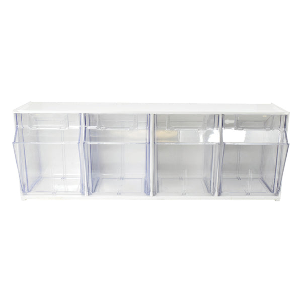 Deflecto 20403OP Interlocking Multi-Bin Storage Organizer (4 Bins)