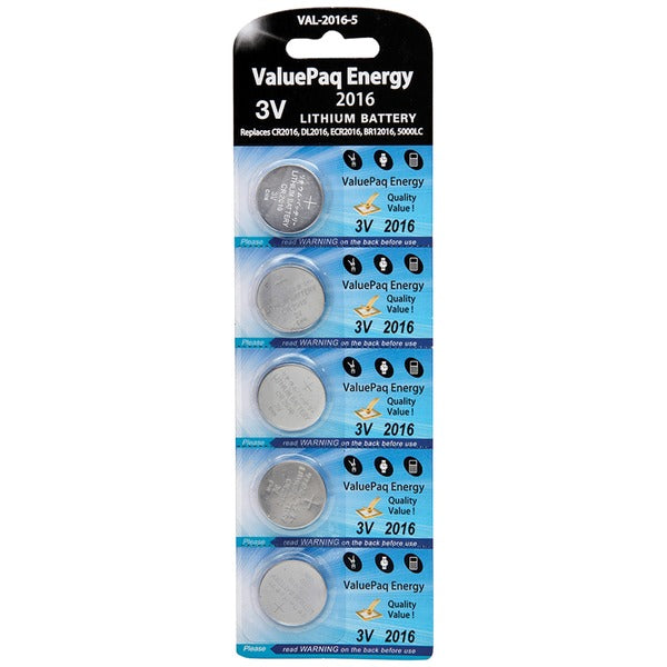 Dantona VAL-2016-5 ValuePaq Energy 2016 Lithium Coin Cell Batteries, 5 pk