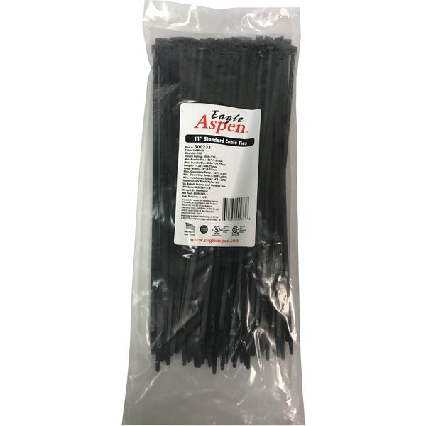 Eagle Aspen 500233 Temperature-Rated Cable Ties, 100 pk (Black, 11")