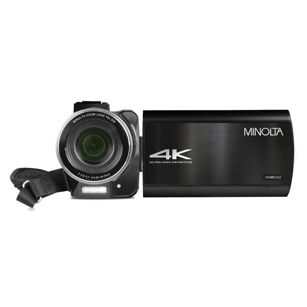 Minolta MN4K100Z-BK MN4K100Z 4K Ultra HD 36x Digital Zoom Video Camcorder with Rechargeable Battery (Black)