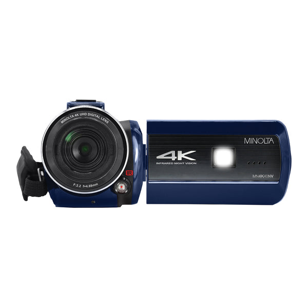 Minolta MN4K40NV-BL MN4K40NV 4K Ultra HD 16x Digital Zoom IR Night Vision Video Camcorder (Blue)