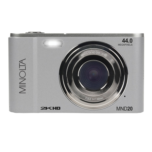 Minolta MND20-S MND20 16x Digital Zoom 44 MP/2.7K Quad HD Digital Camera (Silver)