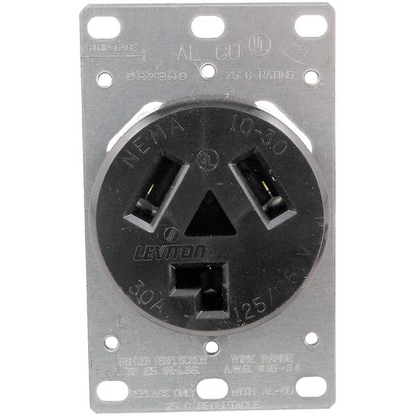 No Logo 5207 Single Flush-Mount Dryer Receptacle (3 wire)