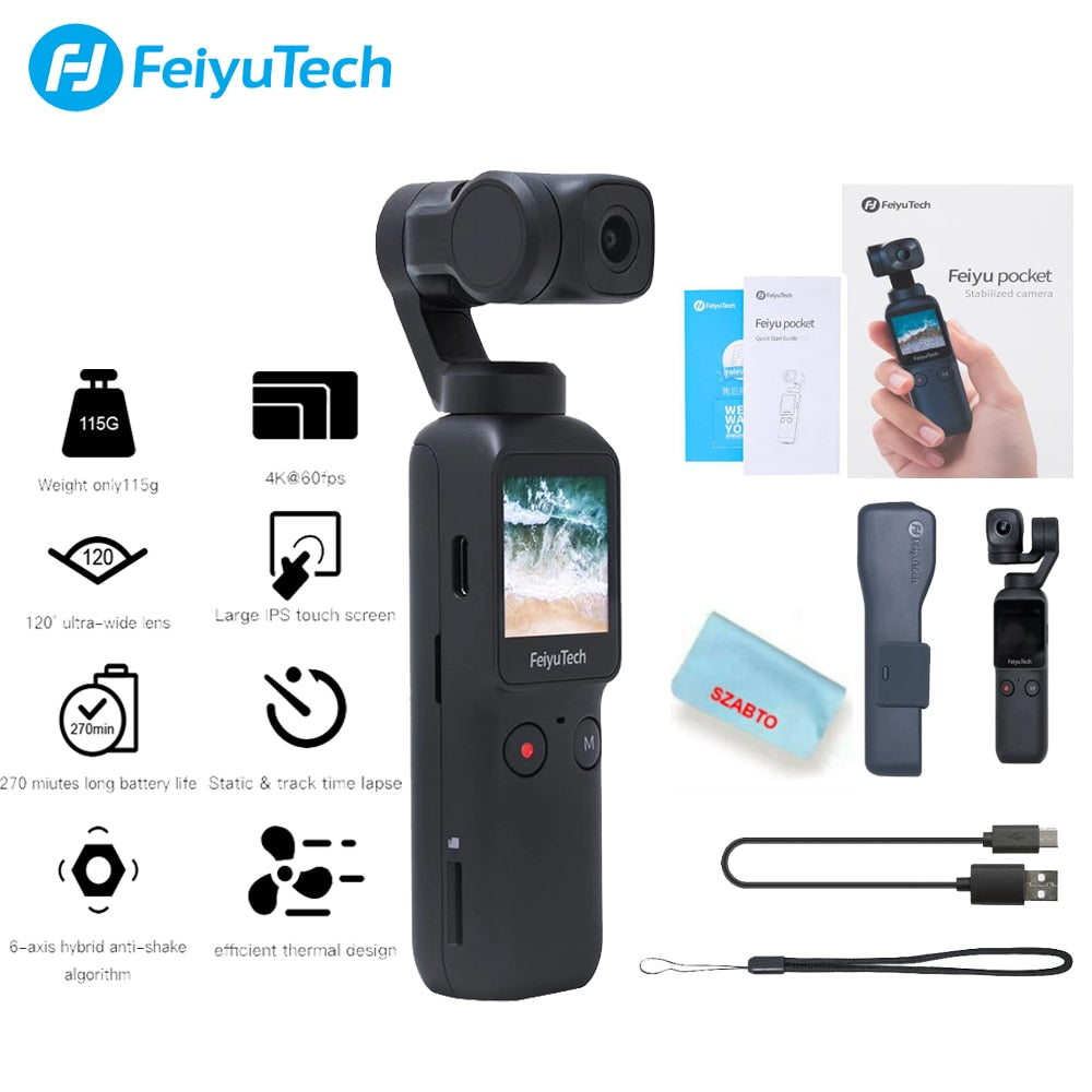 Feiyutech Wifi 3-axis Gimbal Wide Angle Pocket 4K Camera