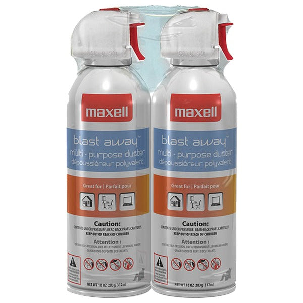 Maxell 190026 - CA4 Blast Away Multipurpose Canned Air Dusters, 10 Oz. (2 Pack)