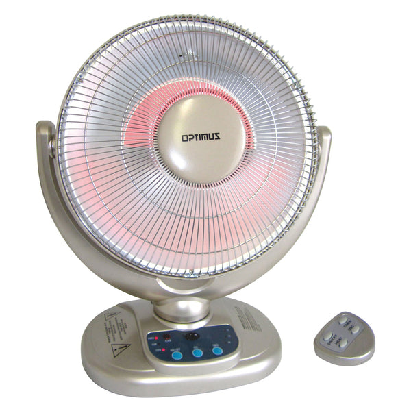 Optimus H-4438 H-4438 2-Setting 1,200-Watt-Max 14-In. Portable Oscillating Radiant Dish Heater with Remote