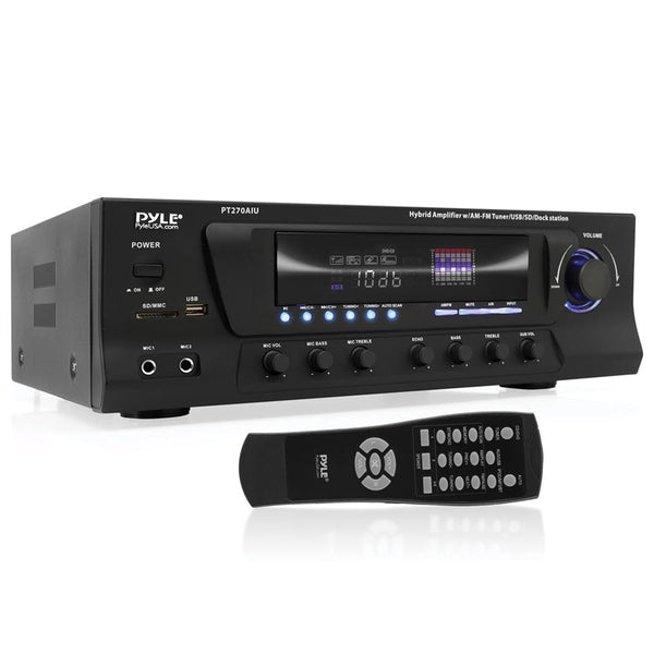Pyle PT270AIU 30-Watt Stereo AM/FM Receiver with Dock for iPod
