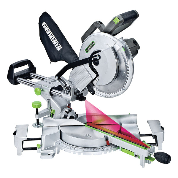 Genesis GMSDR1015LC 15-Amp 10-In. Sliding Compound Miter Saw with Laser and Blade