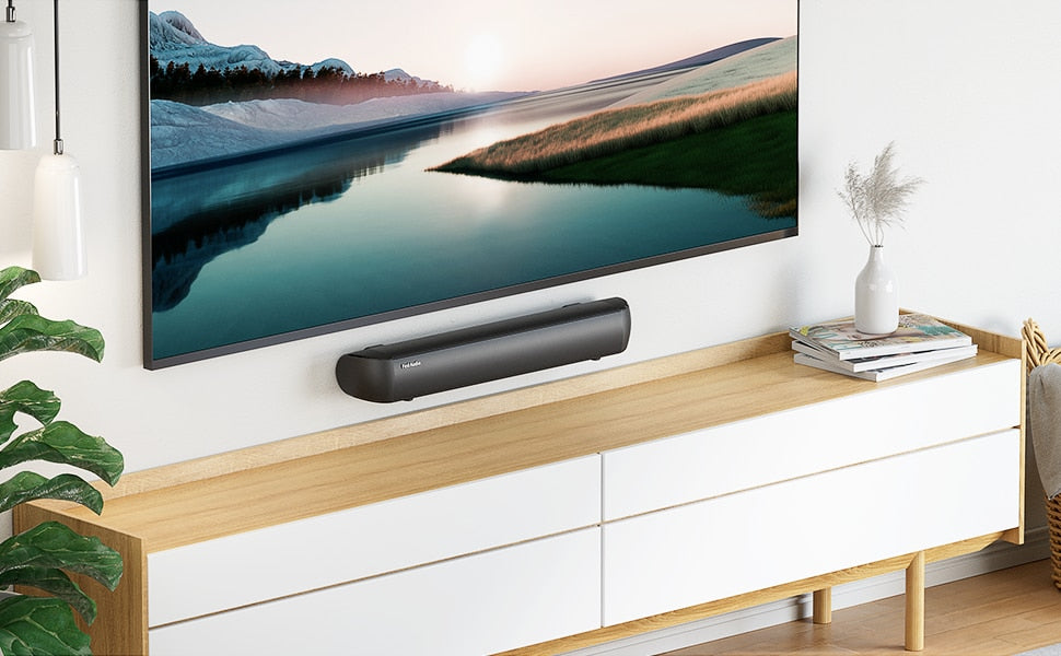 Fosi Built-in DSP Bass 18 inch 20W Bluetooth Sound Bar for TV with 5 EQ Modes and Adjustable via Remote Control