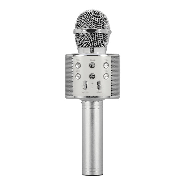 Supersonic SC-904BTK- Silver Wireless Bluetooth Microphone with Built-in Hi-Fi Speaker (Silver)