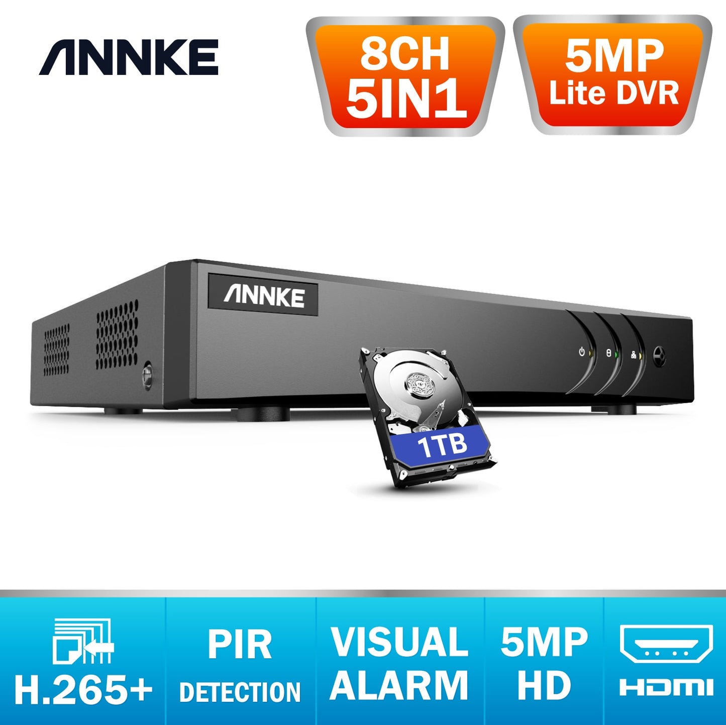 ANNKE 8CH 3MP 5in1 DVR Recorder