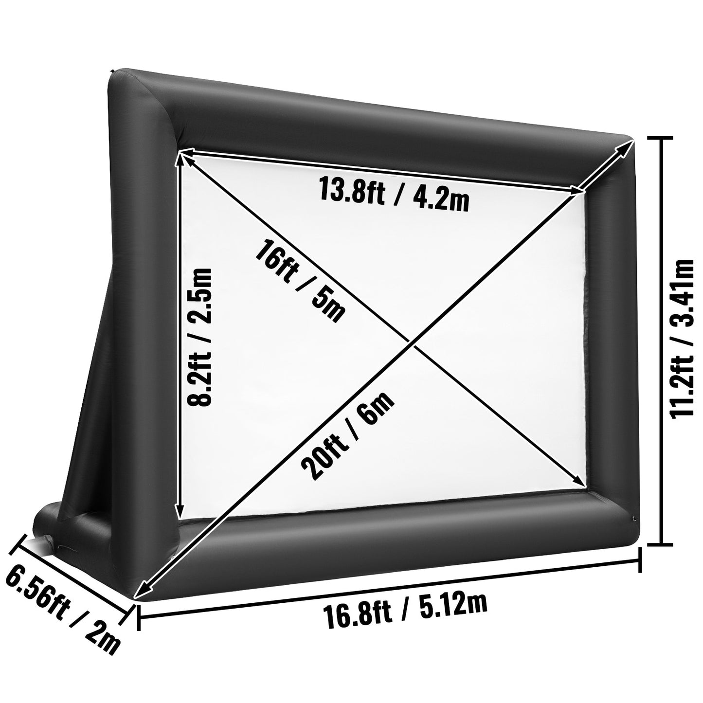 VEVOR 20FT Inflatable Movie Projector Screen With Washable Air Blower