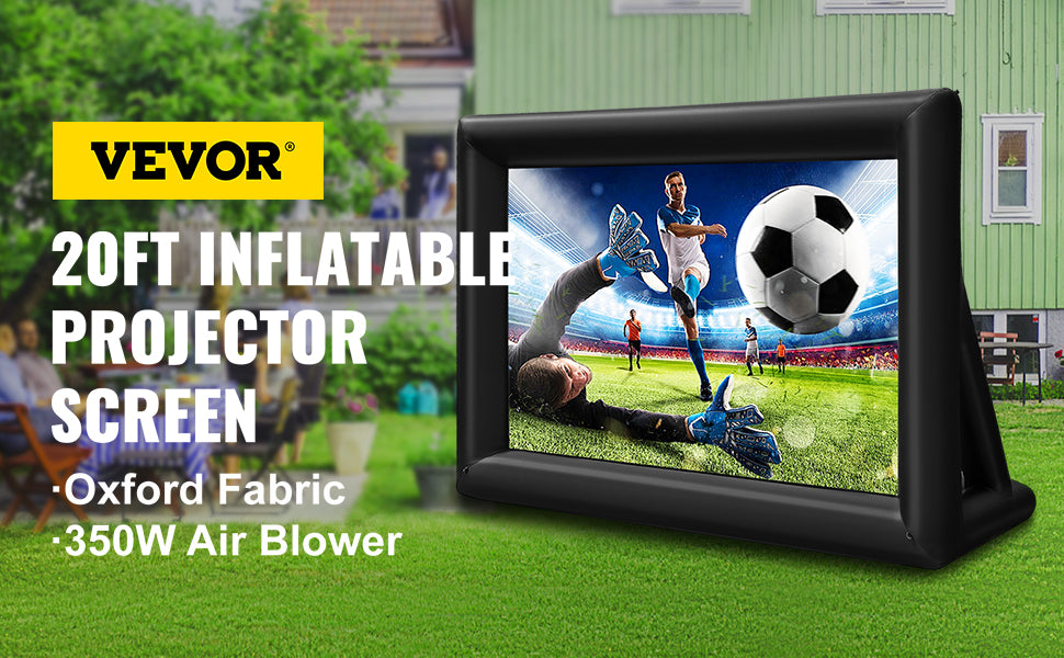 VEVOR 20FT Inflatable Movie Projector Screen With Washable Air Blower