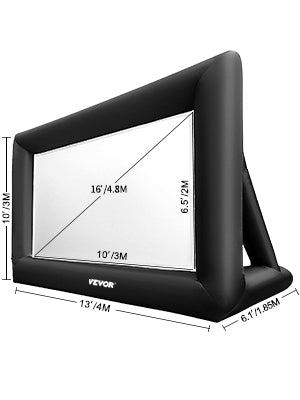 VEVOR 16FT- 20FT Inflatable Movie Projector Screen With 350W Washable Air Blower