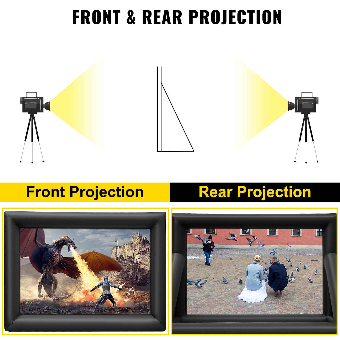 VEVOR 20FT Inflatable Movie Projector Screen With Washable Air Blower