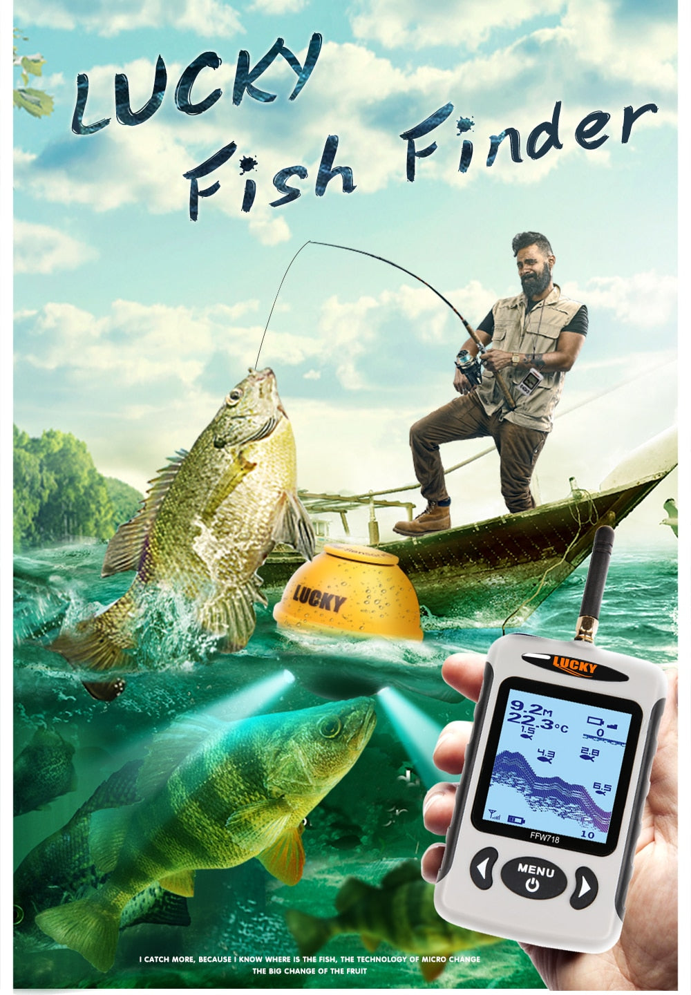 Lucky FFW718& FFW718LA Wireless Portable Fish Finder