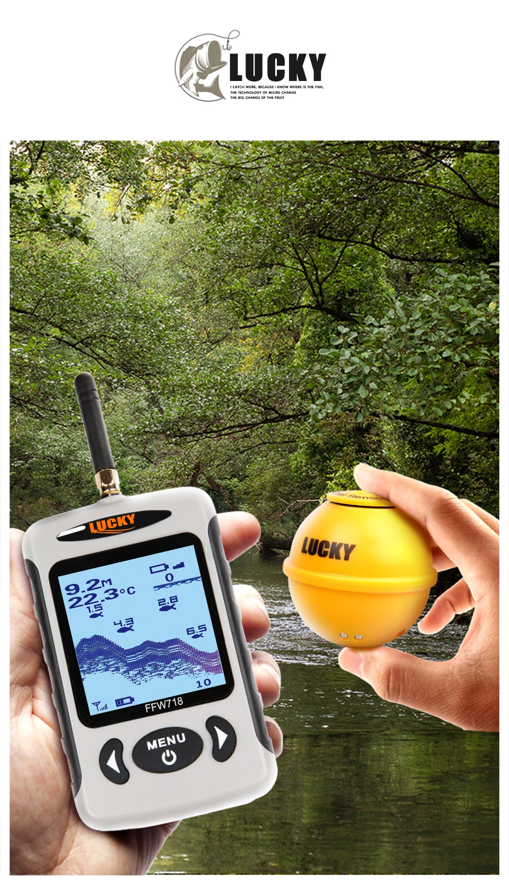 Lucky FFW718& FFW718LA Wireless Portable Fish Finder