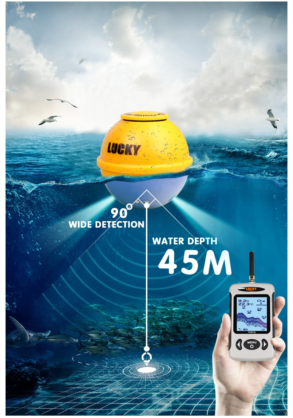 Lucky FFW718& FFW718LA Wireless Portable Fish Finder