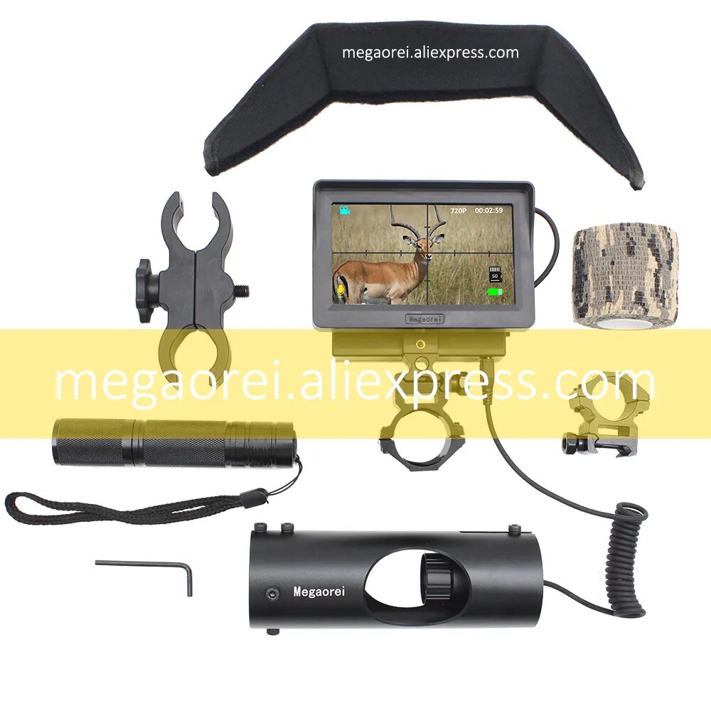 Megaorei2 720p Video Digital Infrared Night Vision Riflescope with Monitor and Flashlight