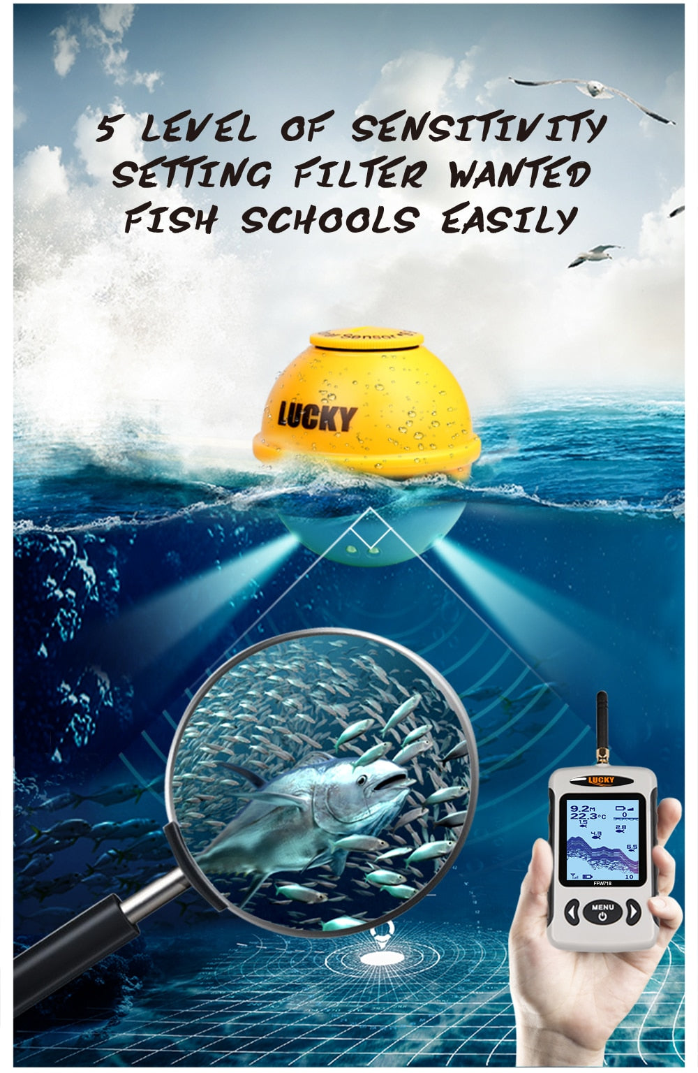 Lucky FFW718& FFW718LA Wireless Portable Fish Finder