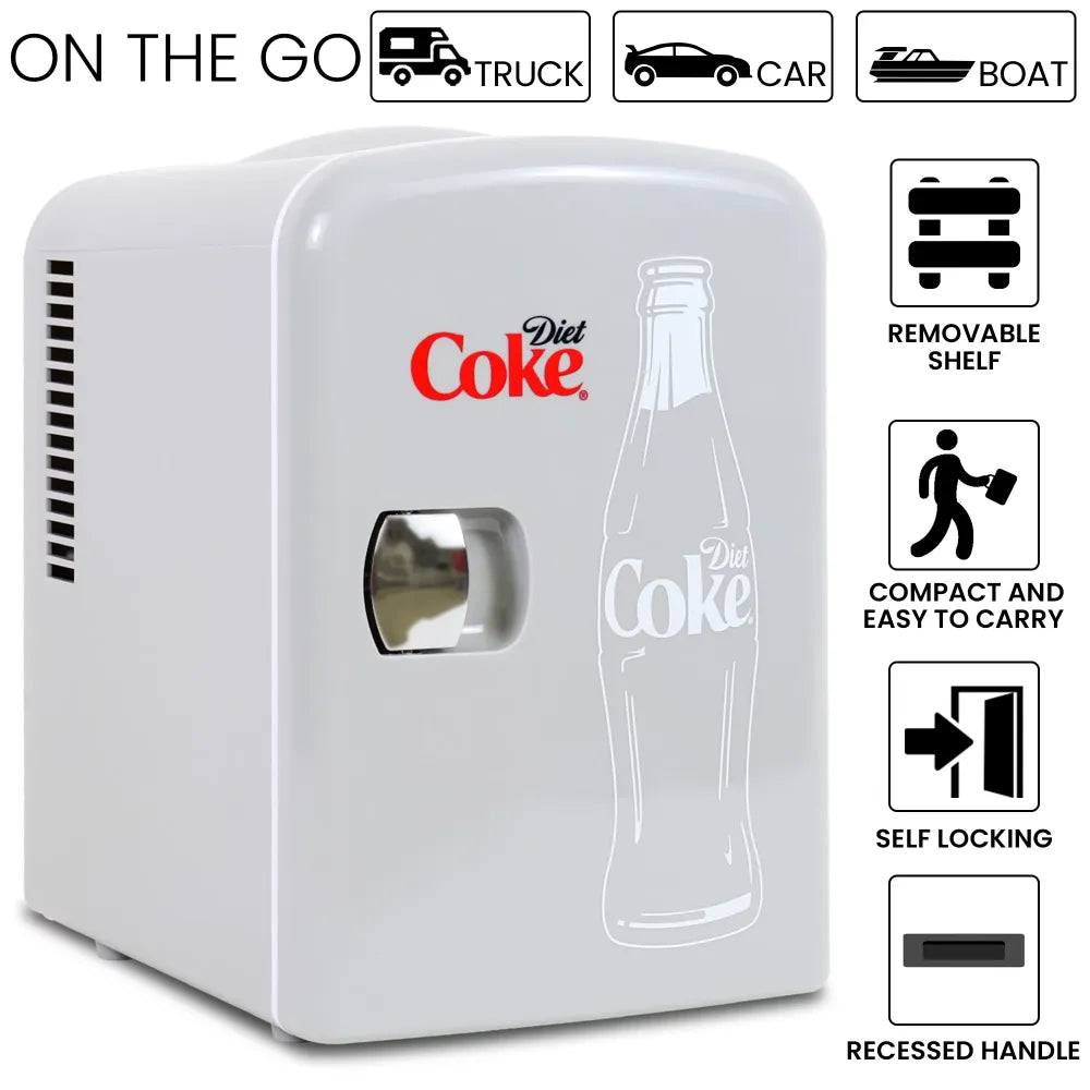 6 Can Diet Coke Mini Fridge Portable