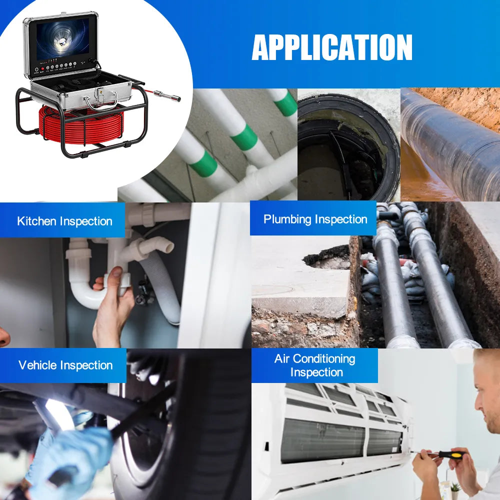 20M/30M/40M/50M Pipe Inspection  Industrial Endoscope Camera With DVR Recording