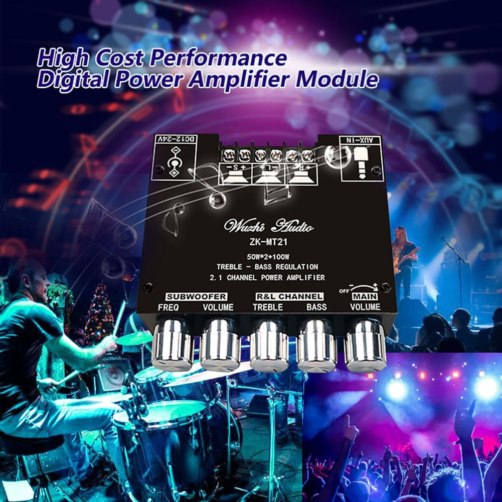 Bluetooth ZK-MT21 2x20W+100W 2.1 Channel Subwoofer Digital Power Amplifier Board