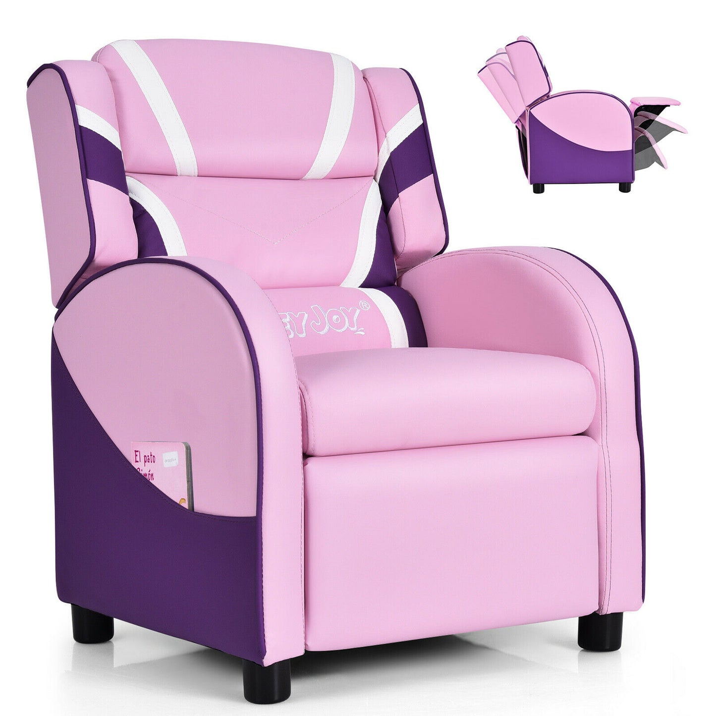 Costway Kids Recliner Gaming Chair with Side Pockets