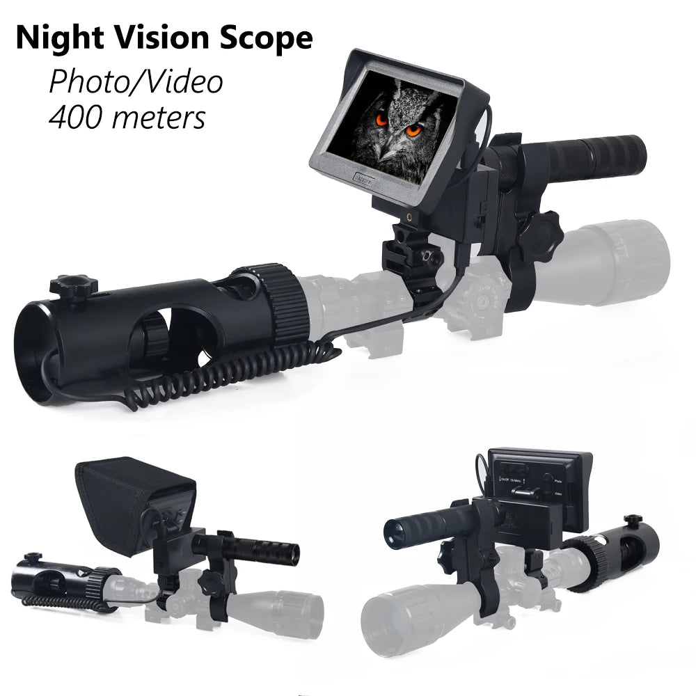 Hunting Night Vision IR Optics Riflescope Camera with 850nm Infrared LED Display