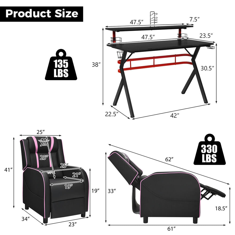 Costway Gaming Desk and Chair Set