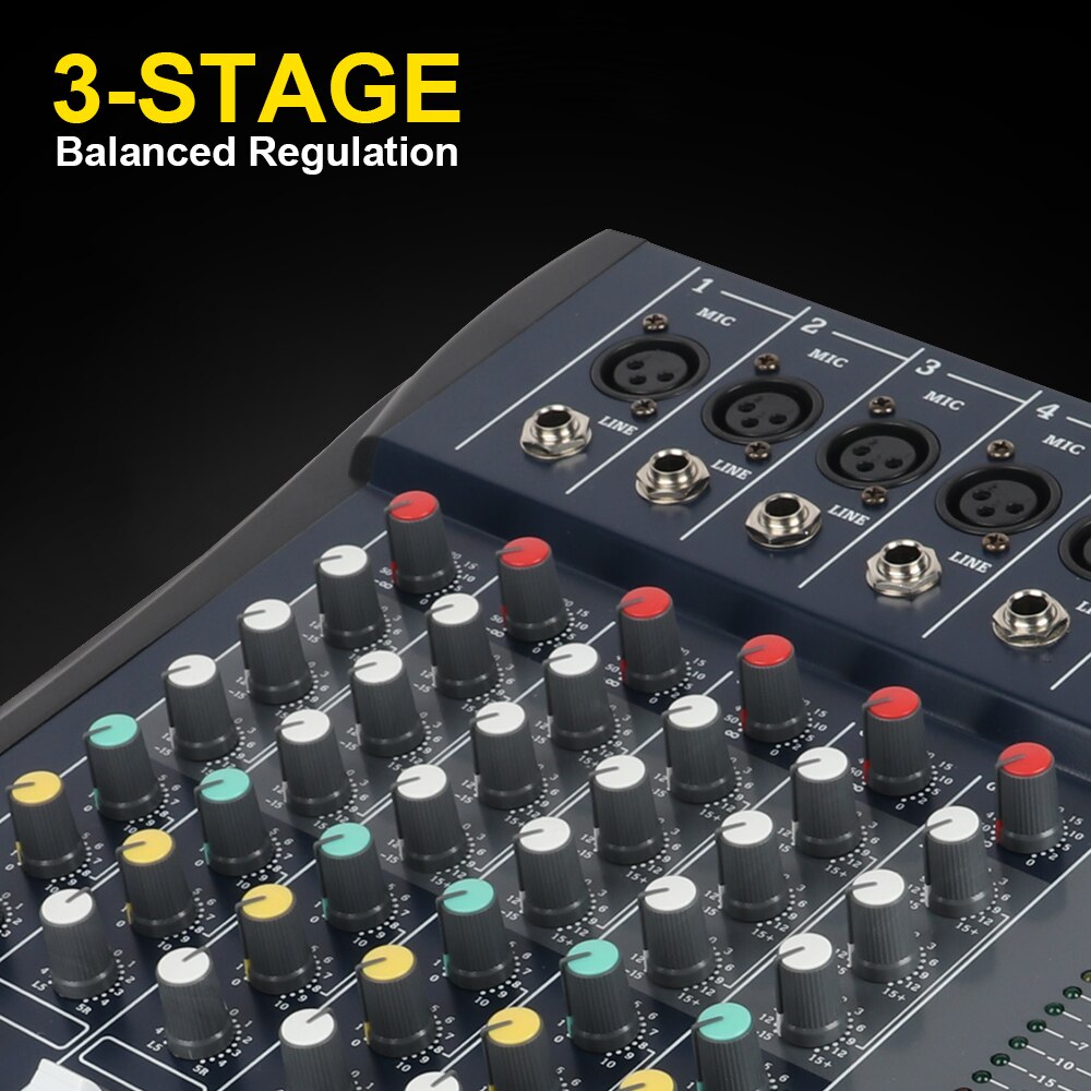 XTUGA Professional 7 Channel Audio Mixer Sound Table