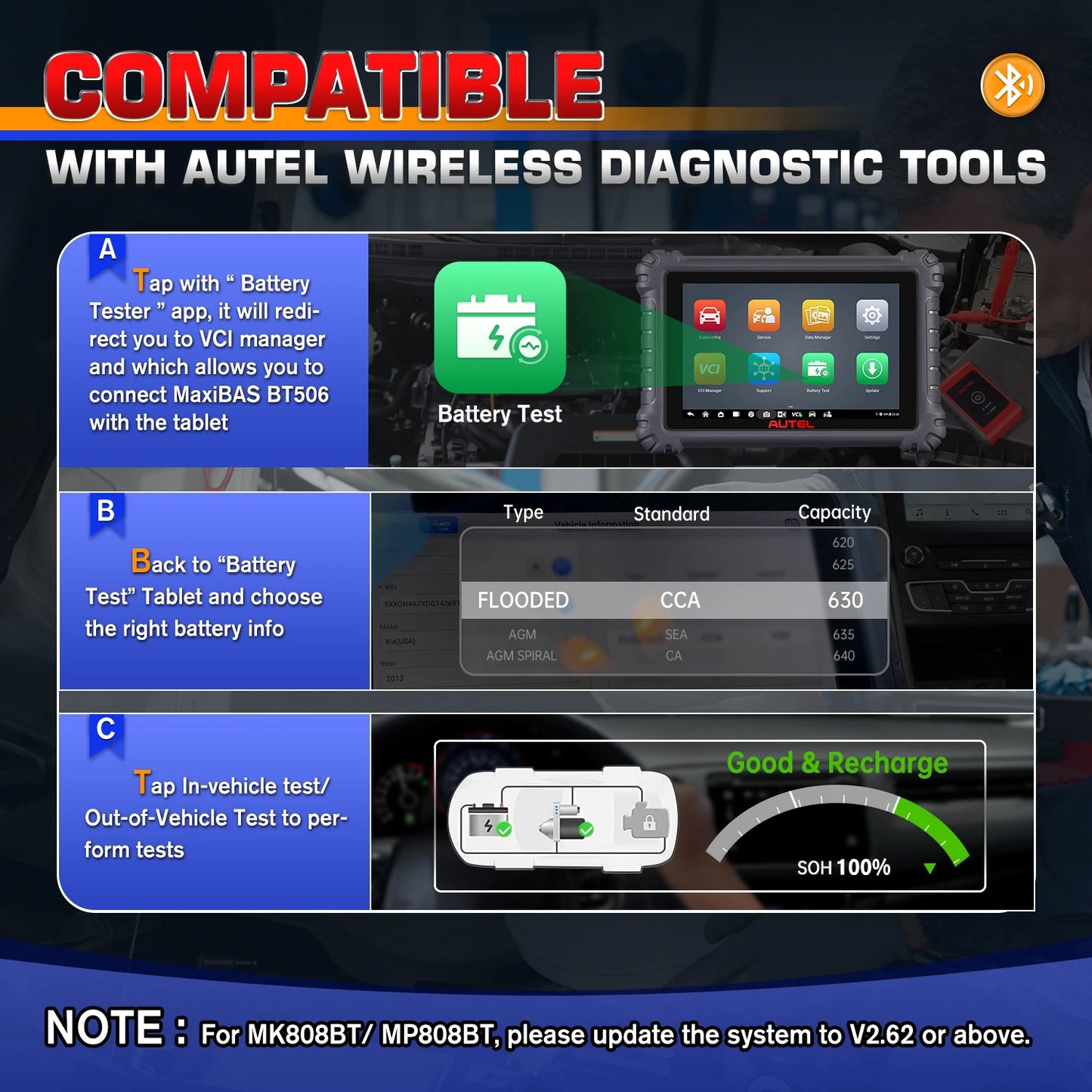 Autel  Universal Car Battery Tester