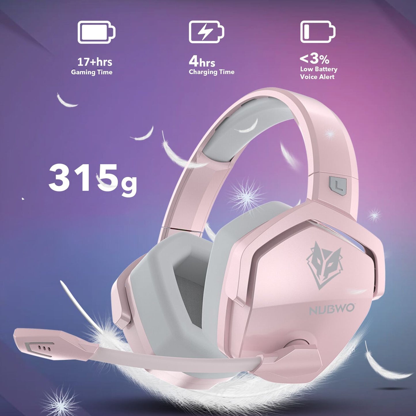 NUBWO G06 Wireless Gaming Headset  with Mic