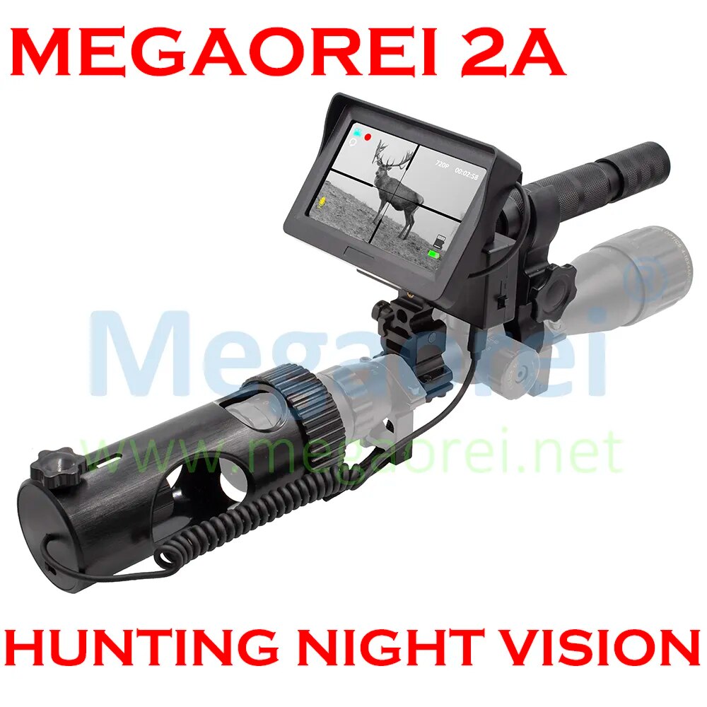 Megaorei2 720p Video Digital Infrared Night Vision Riflescope with Monitor and Flashlight