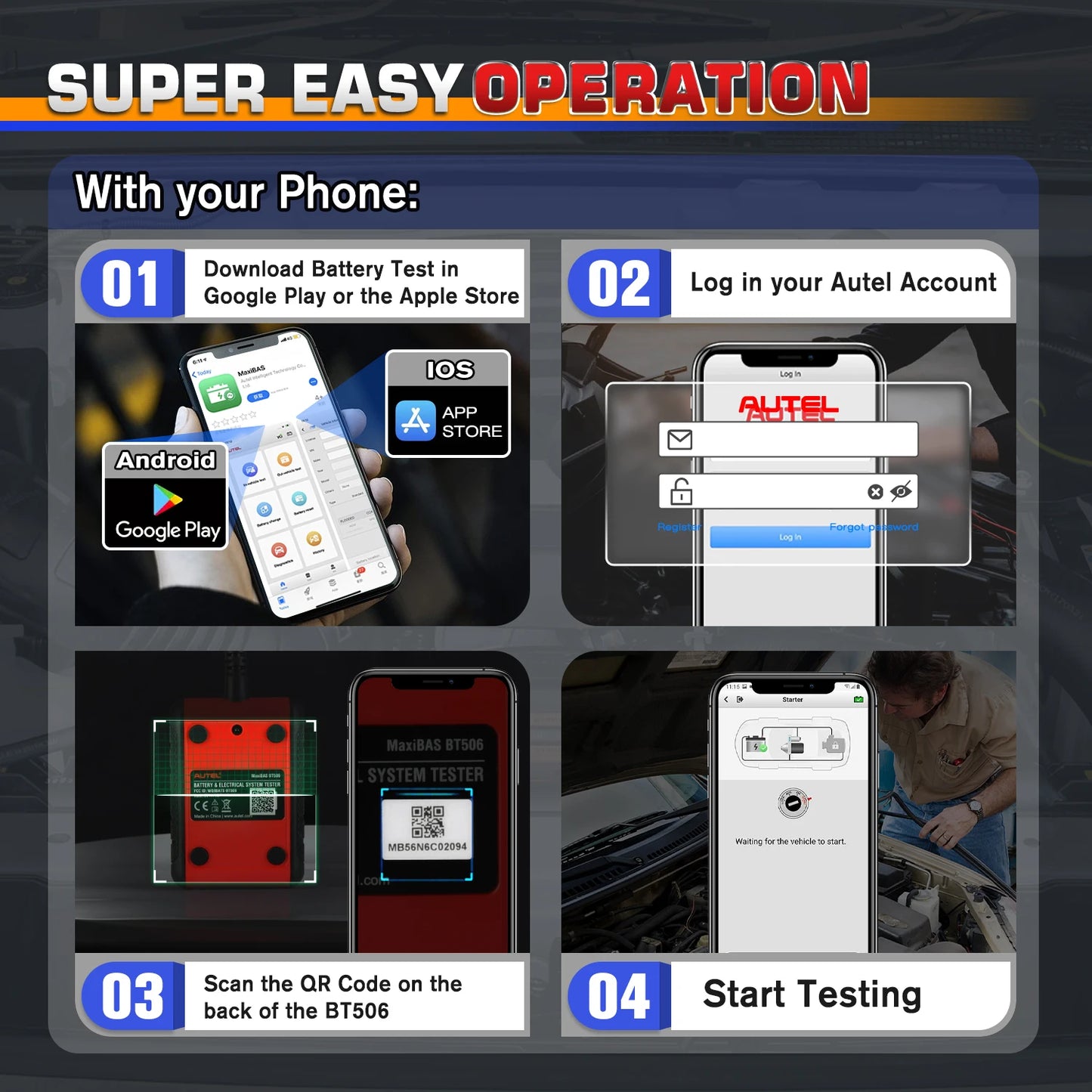 Autel  Universal Car Battery Tester