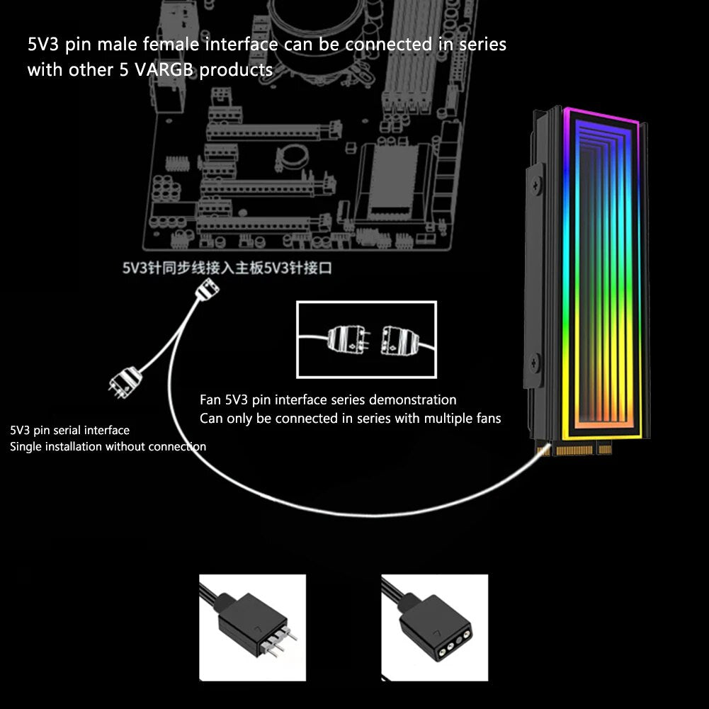 5V ARGB Sync Computer 2280 SSD M2 Radiator