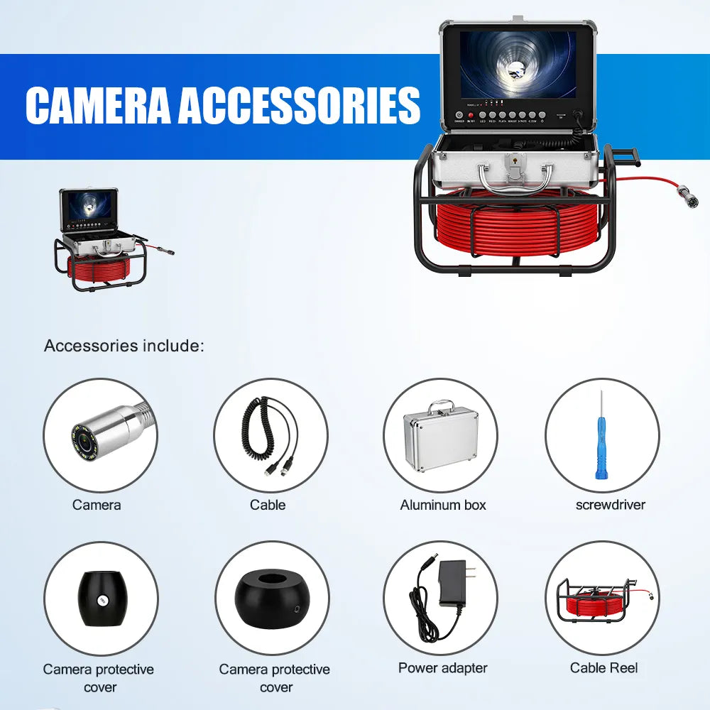 20M/30M/40M/50M Pipe Inspection  Industrial Endoscope Camera With DVR Recording