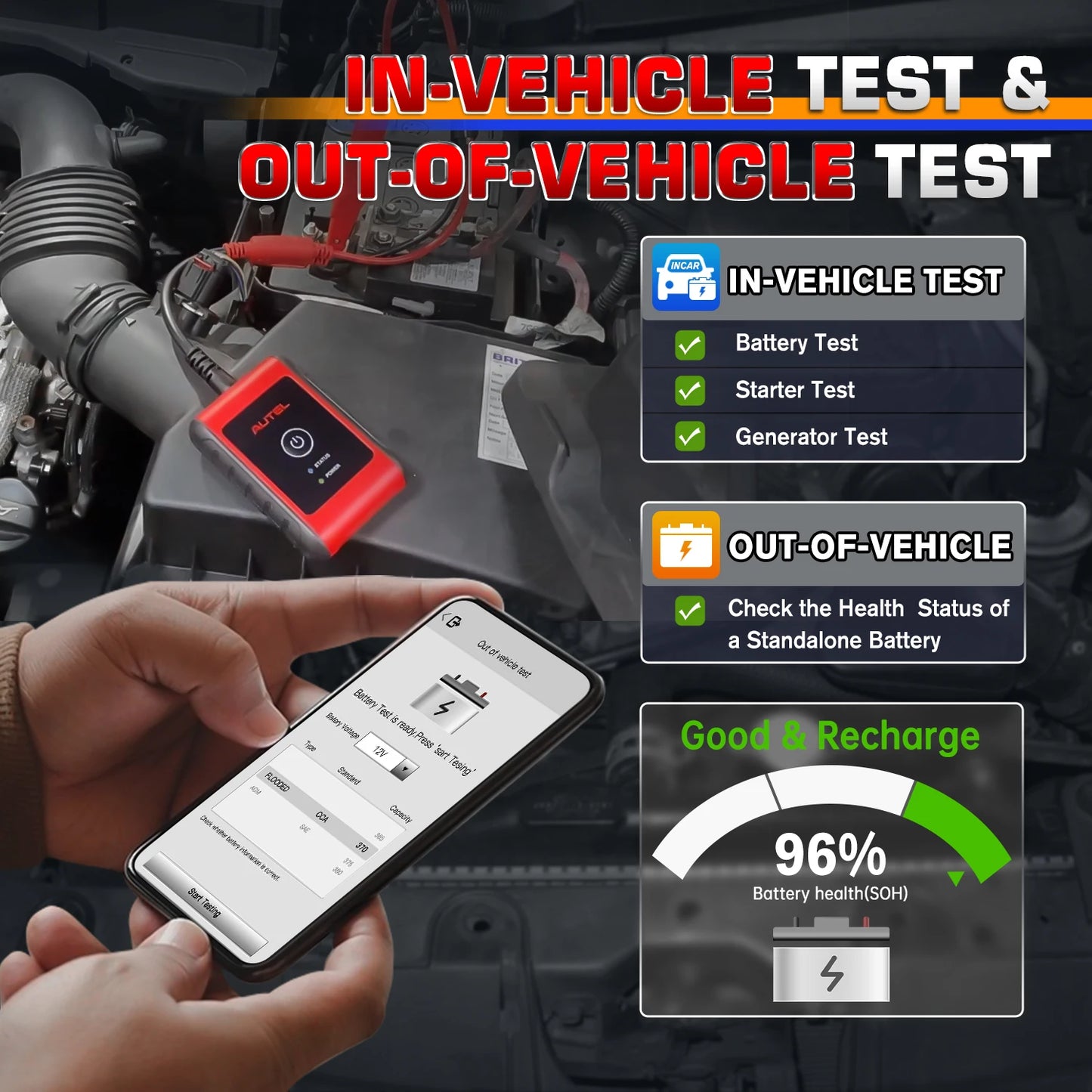 Autel  Universal Car Battery Tester