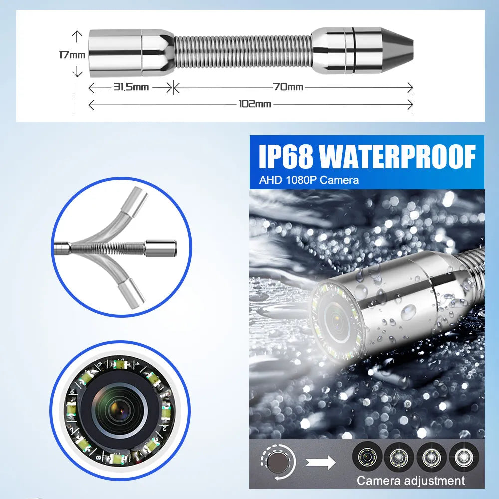 20M/30M/40M/50M Pipe Inspection  Industrial Endoscope Camera With DVR Recording